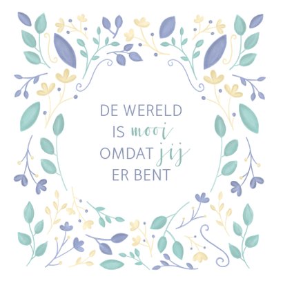 Geboortekaartje bloemen geïllustreerd jongen 2