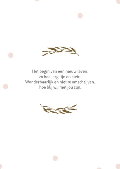 Geboortekaartje bloemen stippen 2