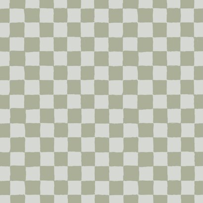 Geboortekaartje blokjes ruitjes hip goud stoer groen 2