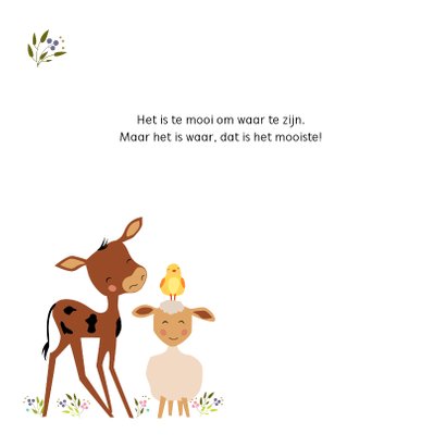 Geboortekaartje boerderij dieren 2
