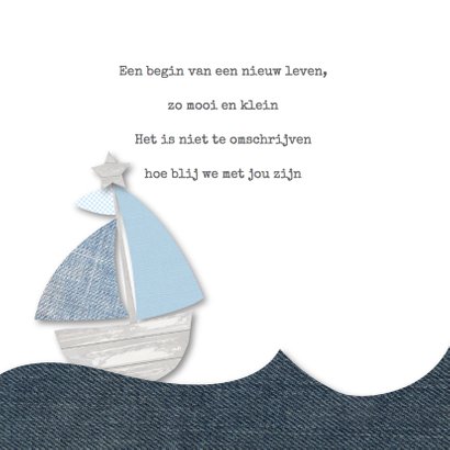 Geboortekaartje bootje jongen 2