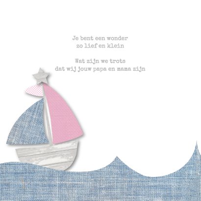 Geboortekaartje bootje meisje 2