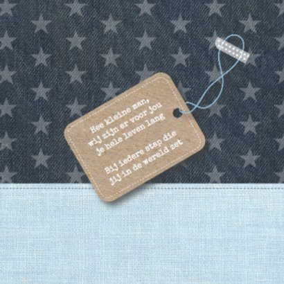 Geboortekaartje Boy Blue Stars 2
