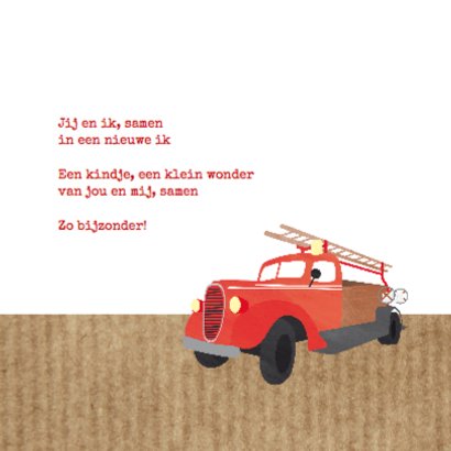 Geboortekaartje brandweerauto 2