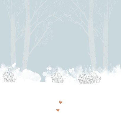 Geboortekaartje broertje trekt slee met baby jongen Achterkant