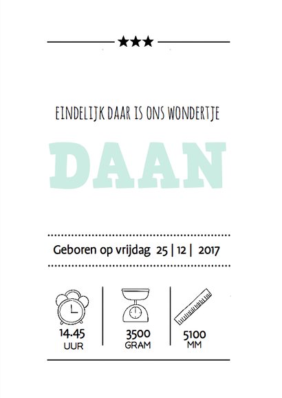 Geboortekaartje Broertje welkom 3