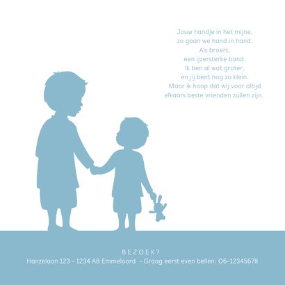 Geboortekaartje broertjes silhouet hand in hand 2
