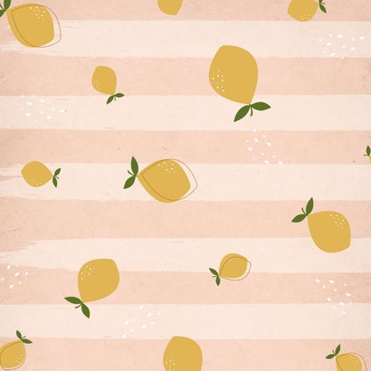 Geboortekaartje citroentjes roze Achterkant