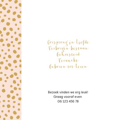 Geboortekaartje dierenprint hert vierkant 2