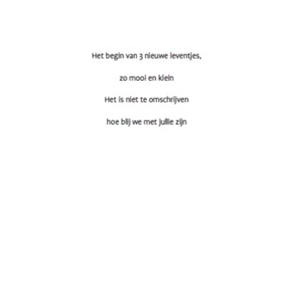 Geboortekaartje Drieling Hartjes 2