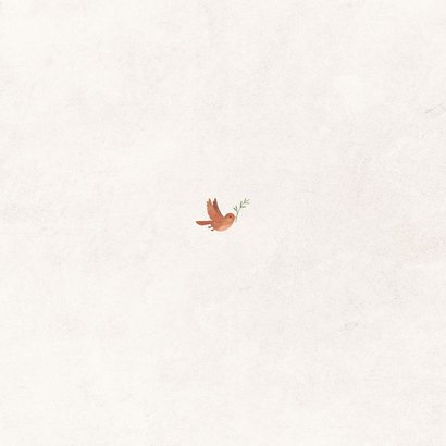 Geboortekaartje flamingo minimalistisch hartjes goud bloemen Achterkant