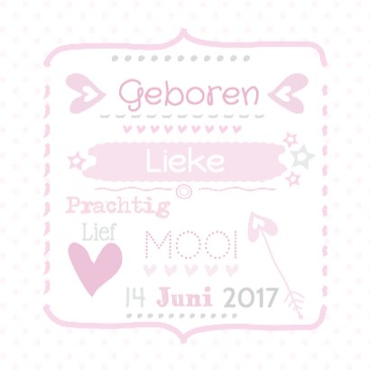 Geboortekaartje Foto Lieke 3