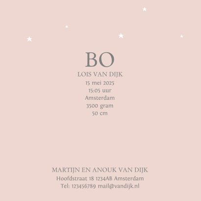 Geboortekaartje foto sterren maan meisje 3