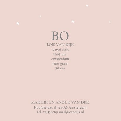 Geboortekaartje foto sterren maan meisje 3