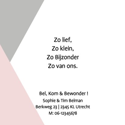 Geboortekaartje geometrisch hartje 2