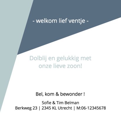 Geboortekaartje geometrisch ster 2