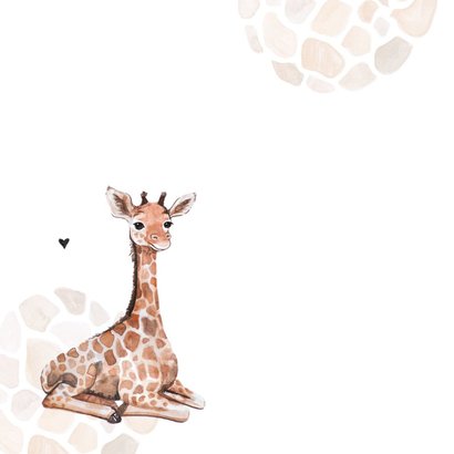 Geboortekaartje giraf patroon lief jongen  meisje hartjes 2
