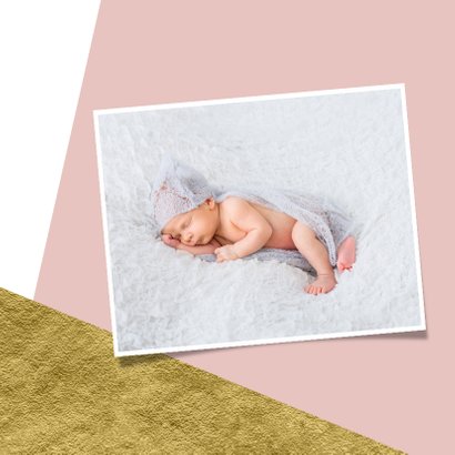 Geboortekaartje goud aanpasbare achtergrondkleur 2