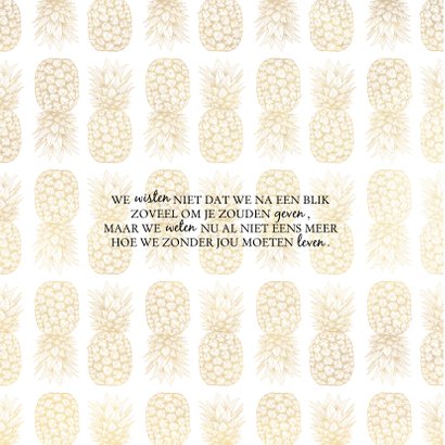 Geboortekaartje gouden ananas patroon 2