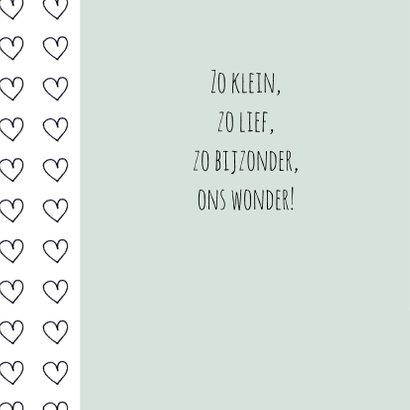 Geboortekaartje groen hartje 2