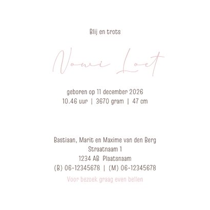 Geboortekaartje grote zus met baby 3