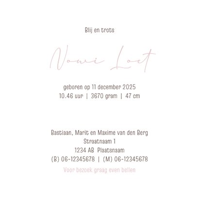 Geboortekaartje grote zus met baby 3