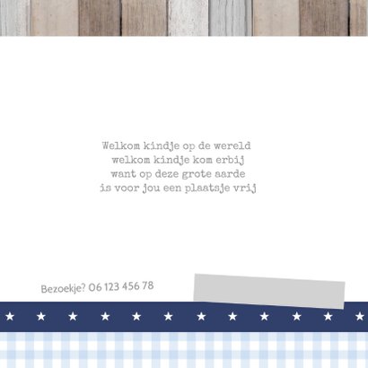 Geboortekaartje Guus hout labels 2