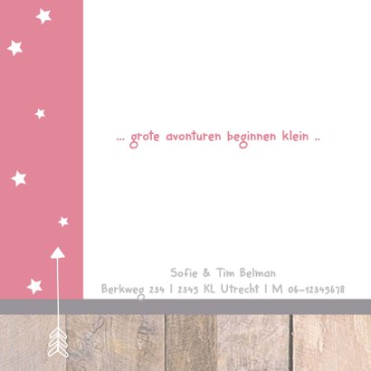 Geboortekaartje hangtag Femke 2