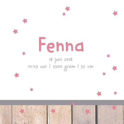 Geboortekaartje hangtag Femke 3