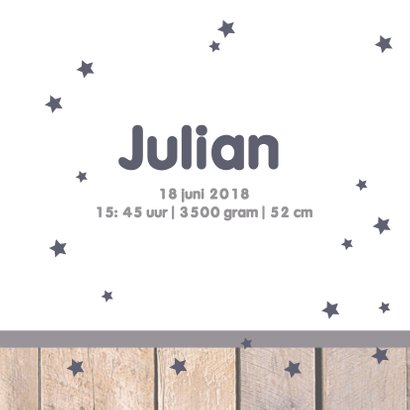 Geboortekaartje hangtag Julian 3