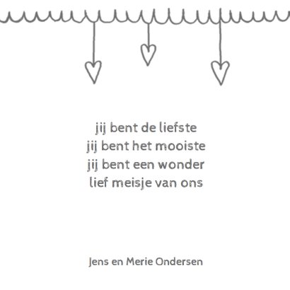 Geboortekaartje hartjes Lisa 2