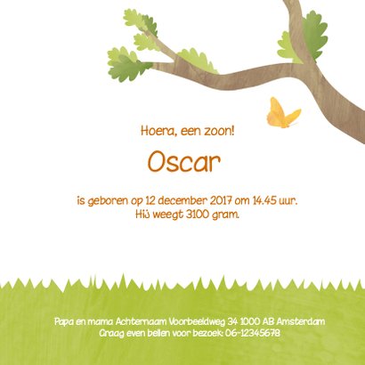 Geboortekaartje hert en uil 3