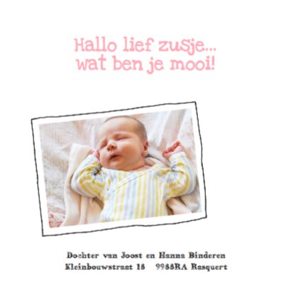 Geboortekaartje hip foto collage 2