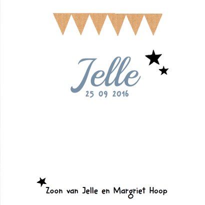 Geboortekaartje hip foto hello 3