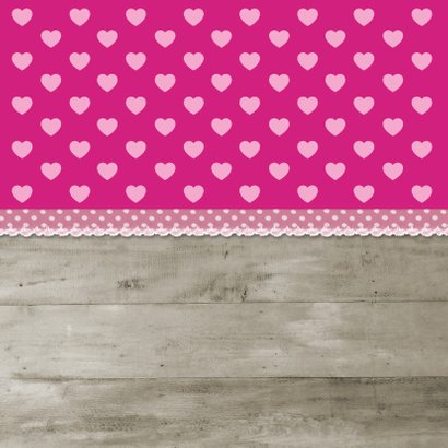 Geboortekaartje Hip Hout Roze Achterkant