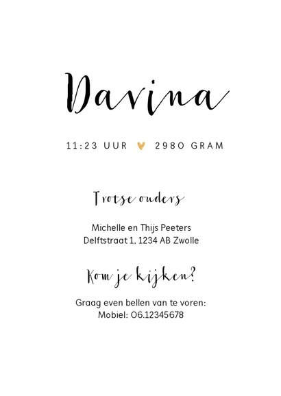 Geboortekaartje hip meisje bloemen flamingo hartjes 3