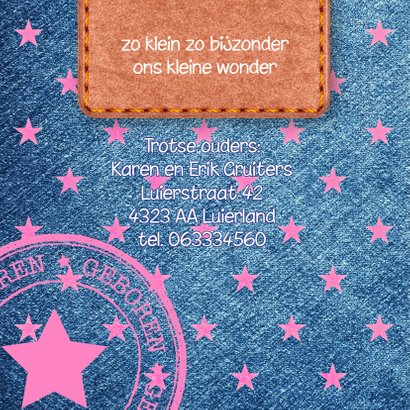geboortekaartje hip met stempel 2