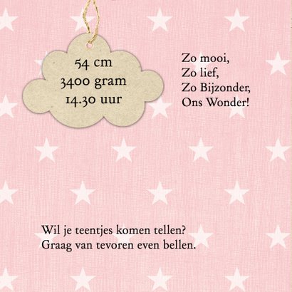 geboortekaartje hip met sterren 2