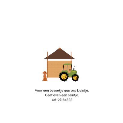 Geboortekaartje hooiberg met tractor 2