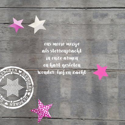Geboortekaartje hout Emma 2