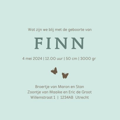 Geboortekaartje houten bakfietsje met broertjes 3