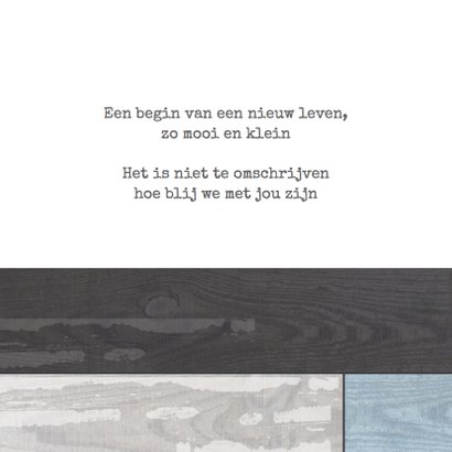 Geboortekaartje houtprint boy 2