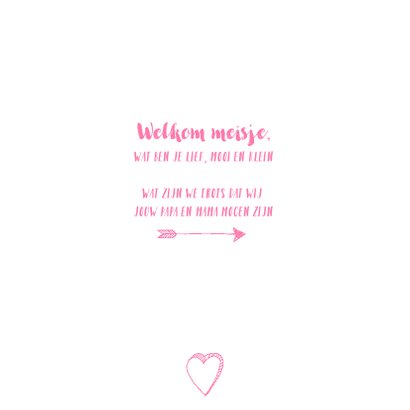 Geboortekaartje handlettering icoontjes foto roze 2