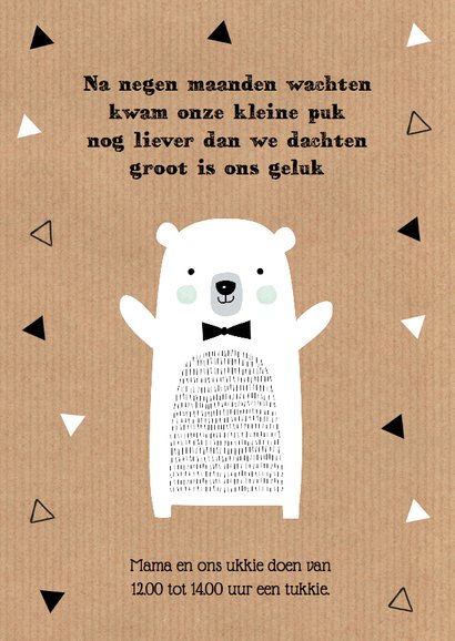 Geboortekaartje ijsbeer kraft jongen 2