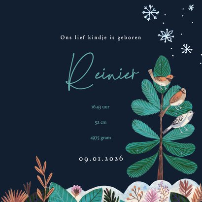 Geboortekaartje ijsberen familie maan en sneeuw 3