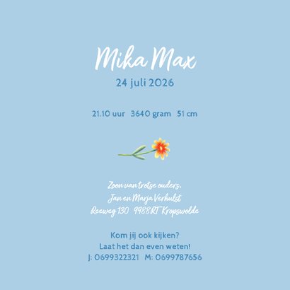 Geboortekaartje illustratie van een schattig jongens hertje 3