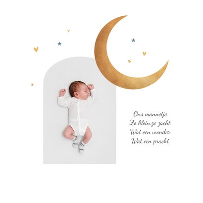 Geboortekaartje islamitisch moskee maan sterren hartjes  2