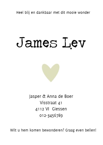 Geboortekaartje James - HM 2