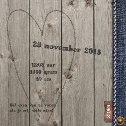 Geboortekaartje Jayden hout - LOVZ 2