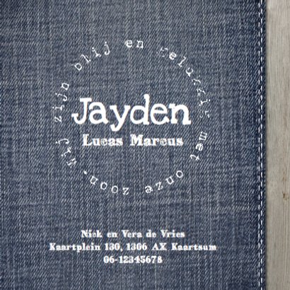 Geboortekaartje Jayden hout - LOVZ 3